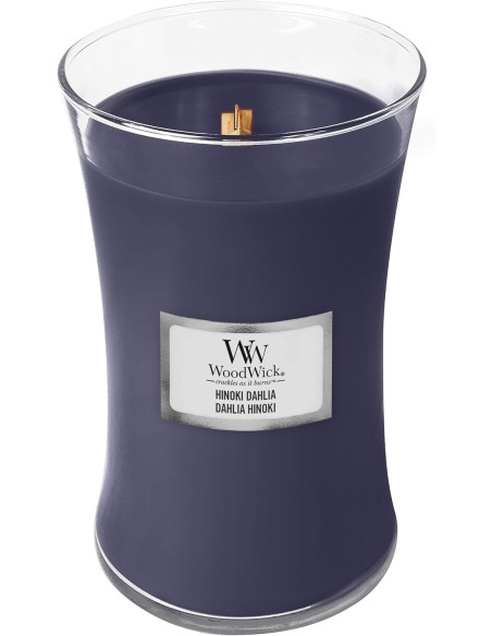 Candela WoodWick Hinoki Dahlia Giara Grande Stoppino Legno