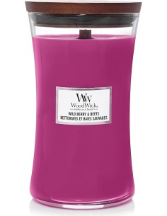 Candela WoodWick Wild Berry & Beets Giara Grande Stoppino Legno
