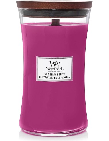 Candela WoodWick Wild Berry & Beets Giara Grande Stoppino Legno