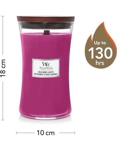 Candela WoodWick Wild Berry & Beets Giara Grande Stoppino Legno